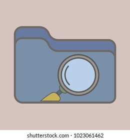 A folder icon with a magnifying glass. Loupe