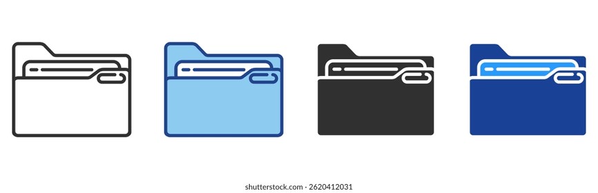 Folder Icon Multiple Style Vector Collection