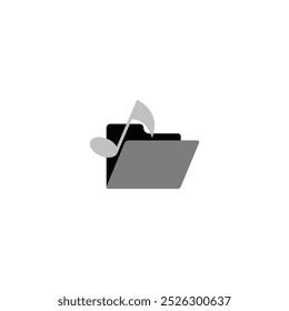 Folder icon for music Vector illustration with white background.