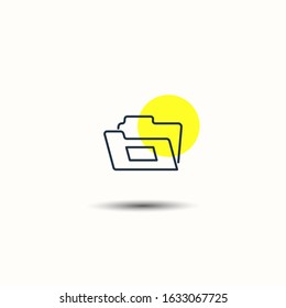 Folder icon. Office symbol. Thin line icon on white background. Vector illustration.