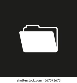 Folder  icon  on black background. Vector illustration.
