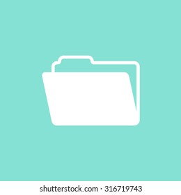 Folder  icon  on green background. Vector illustration.