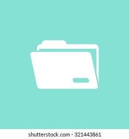 Folder  icon on green background. Vector illustration.