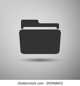 Folder icon on grey background. Vector Illustration