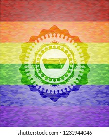 folder icon on mosaic background with the colors of the LGBT flag