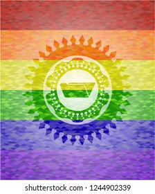 folder icon on mosaic background with the colors of the LGBT flag