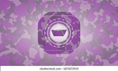 folder icon on pink and purple camo pattern. 