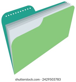 folder icon on white background with flat style, informational document file