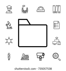 folder icon on white background. Set of education icons