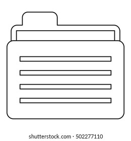 Folder icon. Outline illustration of folder vector icon for web