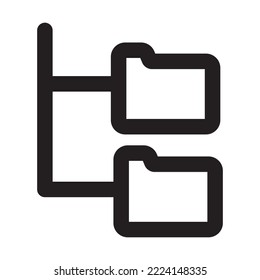 Folder Icon with Outline Style