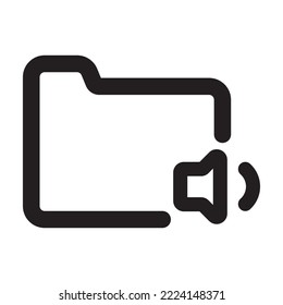 Folder Icon with Outline Style