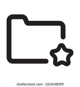 Folder Icon with Outline Style