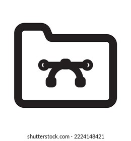 Folder Icon with Outline Style