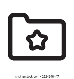Folder Icon with Outline Style