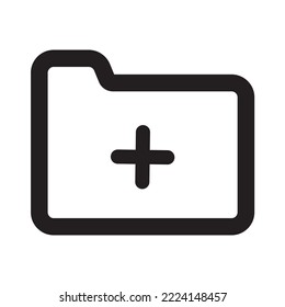 Folder Icon with Outline Style