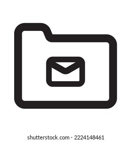 Folder Icon with Outline Style