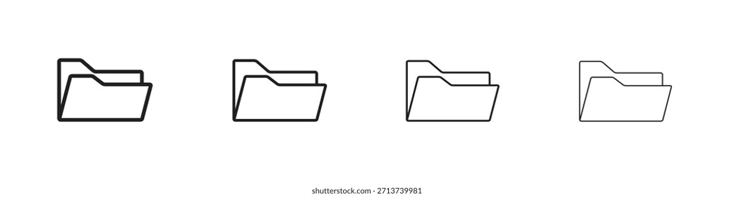 Folder icon outline symbol. Editable Stroke collection.