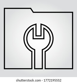 Icono de carpeta, símbolo del vector de contorno, pictograma de estilo lineal aislado en blanco. Símbolo, ilustración del logotipo. Trazo editable. Ilustración vectorial Eps10.