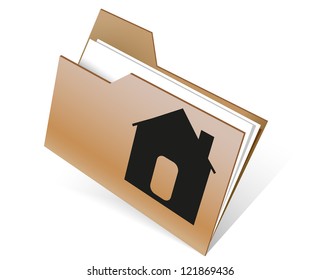 Folder icon with paper on white