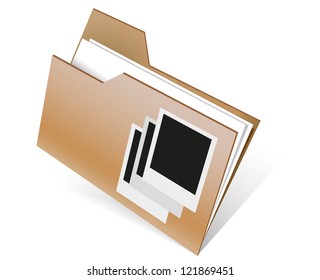 Folder icon with paper on white