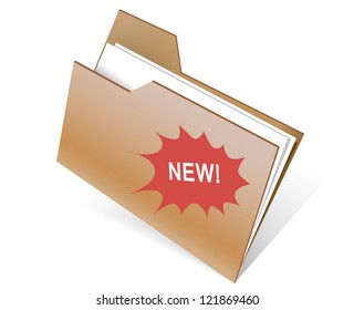 Folder icon with paper on white