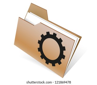 Folder icon with paper on white