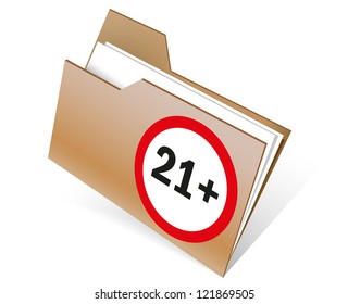 Folder icon with paper on white