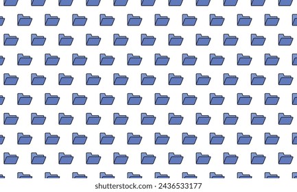 Folder icon pattern on white background. Vector Illustration