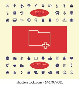 Folder icon with plus sign - Add, attach, create a folder or a new document.