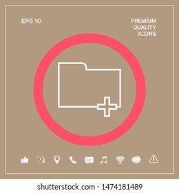 Folder icon with plus sign - Add, attach, create a folder or a new document.