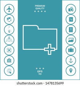 Folder icon with plus sign - Add, attach, create a folder or a new document.