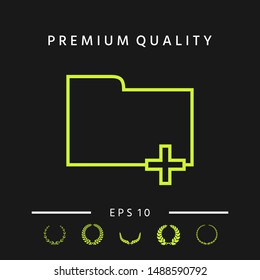 Folder icon with plus sign - Add, attach, create a folder or a new document.