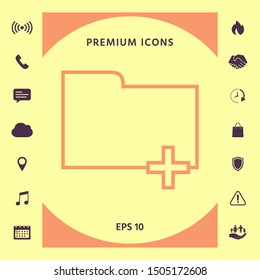 Folder icon with plus sign - Add, attach, create a folder or a new document.