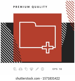 Folder icon with plus sign - Add, attach, create a folder or a new document.
