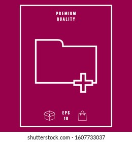 Folder icon with plus sign - Add, attach, create a folder or a new document.