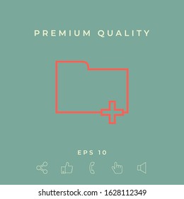 Folder icon with plus sign - Add, attach, create a folder or a new document.