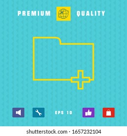 Folder icon with plus sign - Add, attach, create a folder or a new document.