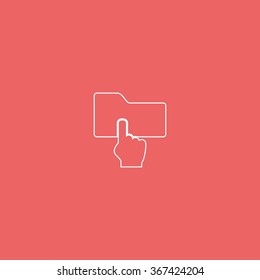 Folder icon. Pointer sign.