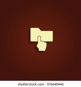 Folder icon. Pointer sign.