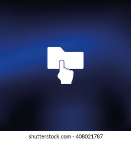 Folder icon. Pointer sign.