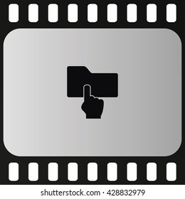 Folder icon. Pointer sign.