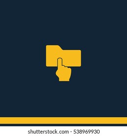 Folder icon. Pointer sign.