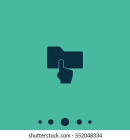 Folder icon. Pointer sign.