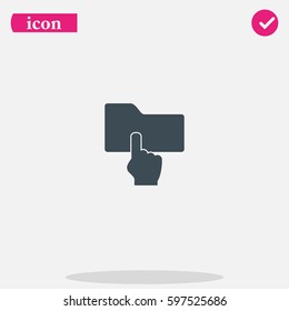 Folder icon. Pointer sign.