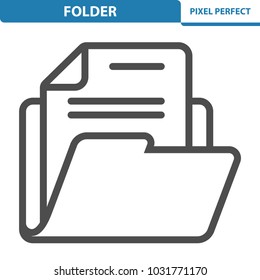 Folder Icon. Professional, pixel perfect icons optimized for both large and small resolutions. EPS 8 format. 12x size for preview.