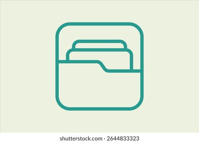 Folder icon. icon related to UI elements. suitable for web site, app, user interfaces,element, printable etc. line icon style. simple vector design editable