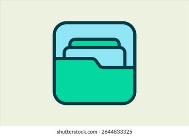 Ícone da pasta. ícone relacionado aos elementos da IU. adequado para o site, aplicativo, interfaces do usuário, elemento, imprimível etc. estilo de ícone de linha plana. design de vetor simples editável