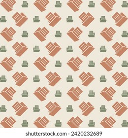 Folder icon repeating trendy pattern beautiful vector gift wrapping background