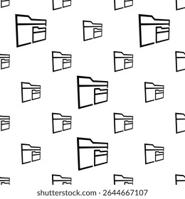 Folder Icon Seamless Pattern, File Folder Icon, File Management Vector Art Illustration
